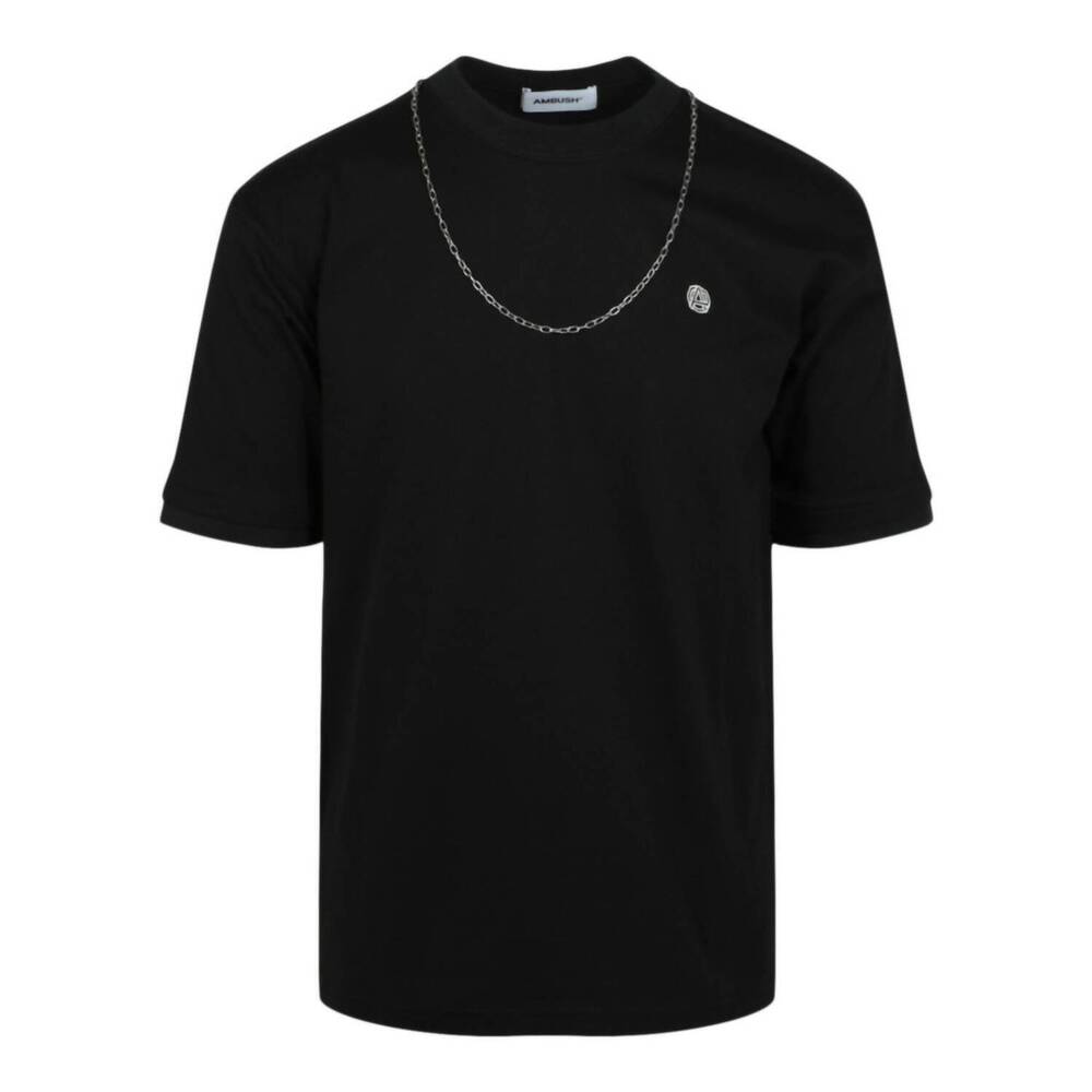 NEW AMBUSH men's chain-detail t-shirt in black